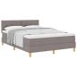 Preview: Boxspringbett mit Kissen mit Kopfteil Taupe 140 x 200 cm Stoff