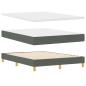 Preview: ARDEBO.de - Boxspringbett mit Matratze Dunkelgrau 160x200 cm Stoff