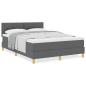 Preview: Boxspringbett mit Matratze Dunkelgrau 160x200 cm Stoff