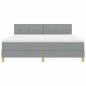 Preview: Boxspringbett mit Matratze Hellgrau 180x200 cm Stoff