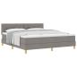 Preview: ARDEBO.de - Boxspringbett mit Matratze Taupe 180x200 cm Stoff