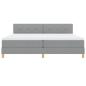 Preview: Boxspringbett mit Matratze Hellgrau 200x200 cm Stoff