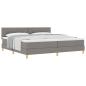 Preview: Boxspringbett mit Kissen mit Kopfteil Taupe 200 x 200 cm Stoff
