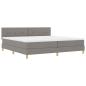 Preview: Boxspringbett mit Kissen mit Kopfteil Taupe 200 x 200 cm Stoff
