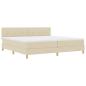 Preview: Boxspringbett mit Kissen mit Kopfteil Creme 200 x 200 cm Stoff