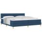 Preview: Boxspringbett mit Kissen mit Kopfteil Blau 200 x 200 cm Stoff