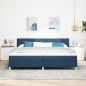 Preview: Boxspringbett mit Kissen mit Kopfteil Blau 200 x 200 cm Stoff