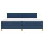 Preview: Boxspringbett mit Kissen mit Kopfteil Blau 200 x 200 cm Stoff