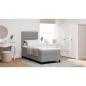 Preview: Boxspringbett mit Matratze Hellgrau 90x200 cm Stoff
