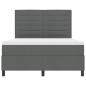 Preview: Dunkelgraues Boxspringbett mit Matratze 140x200 cm Stoff