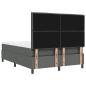Preview: Boxspringbett mit Matratze Dunkelgrau 160x200 cm Stoff