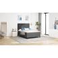 Preview: Boxspringbett mit Matratze Dunkelgrau 160x200 cm Stoff