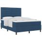 Preview: Boxspringbett mit Matratze Blau 160x200 cm Stoff