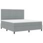 Preview: Boxspringbett mit Matratze Hellgrau Super King Stoff