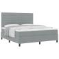 Preview: Boxspringbett mit Matratze Hellgrau Super King Stoff