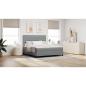 Preview: Boxspringbett mit Matratze Hellgrau Super King Stoff
