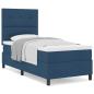 Preview: Boxspringbett mit Matratze Blau 90x200 cm Stoff