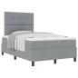Preview: Boxspringbett mit Matratze Hellgrau 120x200 cm Stoff