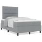 Preview: Boxspringbett mit Matratze Hellgrau 120x200 cm Stoff