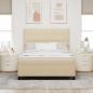 Preview: ARDEBO.de - Boxspringbett mit Matratze Creme 140x200 cm Stoff