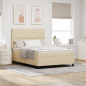 Preview: Boxspringbett mit Matratze Creme 140x200 cm Stoff