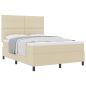 Preview: Boxspringbett mit Matratze Creme 140x200 cm Stoff