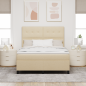 Preview: Boxspringbett mit Matratze Creme 140x200 cm Stoff