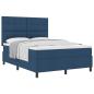 Preview: Boxspringbett mit Matratze Blau 140x200 cm Stoff