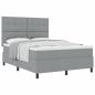 Preview: Boxspringbett mit Matratze Hellgrau 160x200 cm Stoff