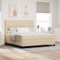 Preview: Boxspringbett mit Matratze Creme Super King Stoff