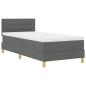 Preview: Boxspringbett mit Matratze & LED Dunkelgrau 90x200 cm Stoff