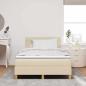 Preview: Boxspringbett mit Matratze & LED Creme 120x200 cm Stoff