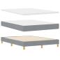 Preview: Boxspringbett mit Matratze & LED Hellgrau 140x190 cm Stoff