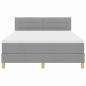 Preview: Boxspringbett mit Matratze & LED Hellgrau 160x200 cm Stoff