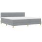 Preview: ARDEBO.de - Boxspringbett mit Matratze & LED Licht Grau 200x200 cm Stoff