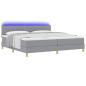 Preview: Boxspringbett mit Matratze & LED Licht Grau 200x200 cm Stoff
