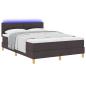 Preview: Boxspringbett mit Matratze & LED Dunkelbraun 140x190 cm Stoff