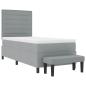 Preview: Boxspringbett mit Matratze & Bank Hellgrau 90 x 200 cm Stoff