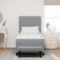 Preview: Boxspringbett mit Matratze & Bank Hellgrau 90 x 200 cm Stoff