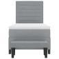 Preview: Boxspringbett mit Matratze & Bank Hellgrau 90 x 200 cm Stoff