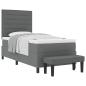 Preview: ARDEBO.de - Boxspringbett mit Matratze & Bank Dunkelgrau 90x200 cm Stoff
