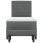 Preview: Boxspringbett mit Matratze & Bank Dunkelgrau 90x200 cm Stoff