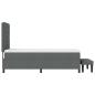 Preview: Boxspringbett mit Matratze & Bank Dunkelgrau 90x200 cm Stoff