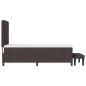 Preview: Boxspringbett mit Matratze & Bank Dunkelbraun 90x200 cm Stoff