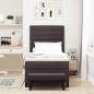 Preview: Boxspringbett mit Matratze & Bank Dunkelbraun 90x200 cm Stoff