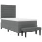 Preview: Boxspringbett mit Matratze & Bank Dunkelgrau 100x200 cm Stoff