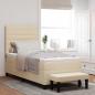 Preview: ARDEBO.de - Boxspringbett mit Matratze & Bank Creme 100x200 cm Stoff
