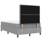 Preview: ARDEBO.de - Boxspringbett mit Matratze & Bank Hellgrau 120x200 cm Stoff