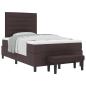 Preview: Boxspringbett mit Matratze & Bank Dunkelbraun 120x200 cm Stoff