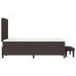 Preview: Boxspringbett mit Matratze & Bank Dunkelbraun 120x200 cm Stoff